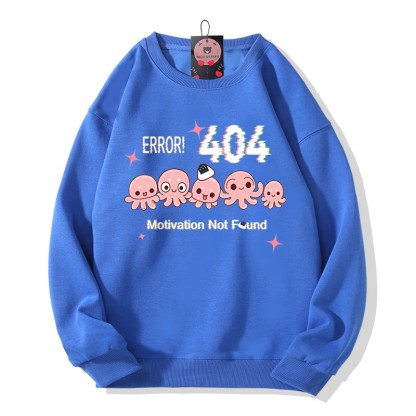 ERROR 404 MOTIVATION NICHT GEFUNDEN Sweatshirt mit Oktopus-Grafik und Rundhalsausschnitt - Blue - 5XL - image 5