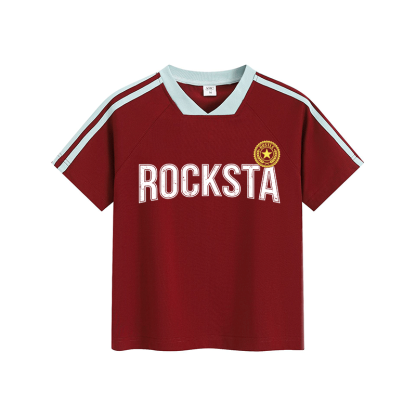 ROCKSTA Graphic Modakawa Vintage Stripe V-Neck T-Shirt - Red - L - image 5