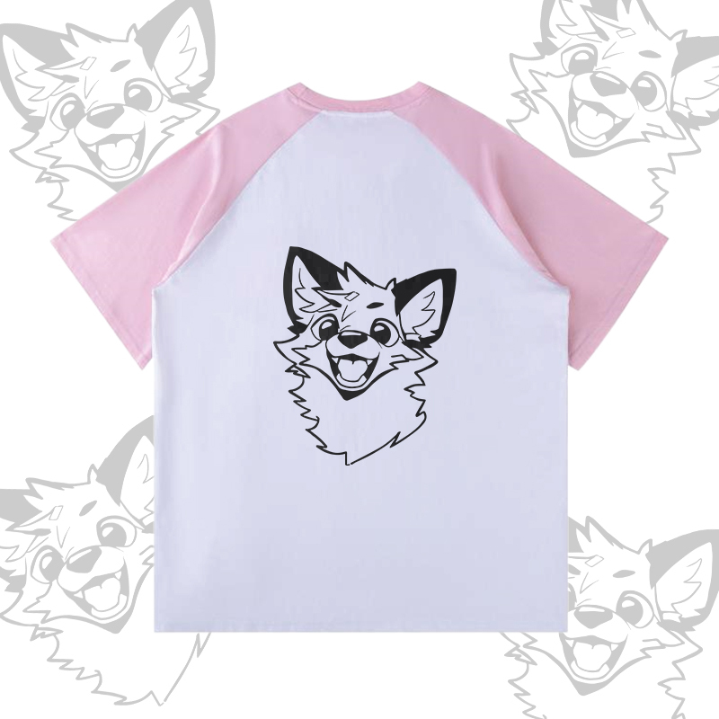 MODAKAWA X atka Happy Fox Graphic Farben Block Pocket T-Shirt Shorts passendes Outfit - White & Pink T-shirt - XL - image 6