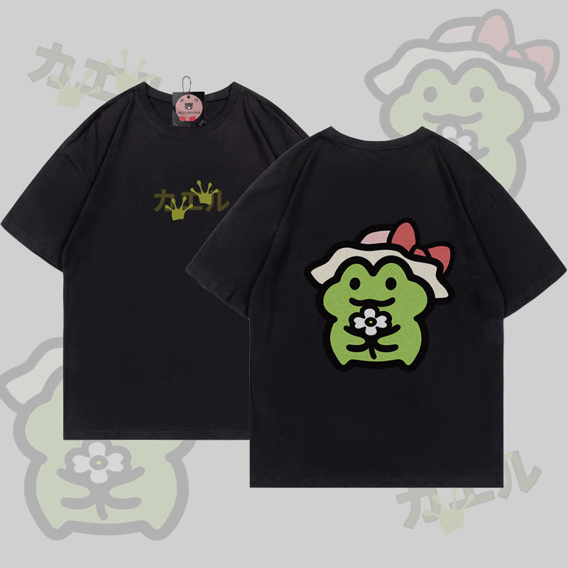 Flower Frog Grafik-T-Shirt - Black - 5XL - image 4
