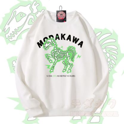 MODAKAWA Unisex-Sweatshirt mit elektrisiertem Pferdemotiv - Weiß B - 5XL - image 8