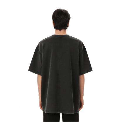 Modakawa Unisex Vintage Washed T-Shirt mit Vintage-Motiv einer rauchenden Katze - image 4