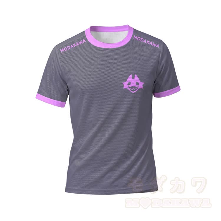 MODAKAWA X TiramisuRat Rat Face Graphic Herren-Sport-T-Shirt mit Kordelzug und passender Shorts - Lila Top - 5XL - image 5
