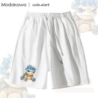 MODAKAWA X cute.aiart Shorts mit Blumen- und Schildkrötenmotiv - Weiß - 5XL - image 3