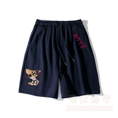 Sad Kitty Grafik Dunkle Ästhetische Shorts - Purpurblau - 5XL - image 6