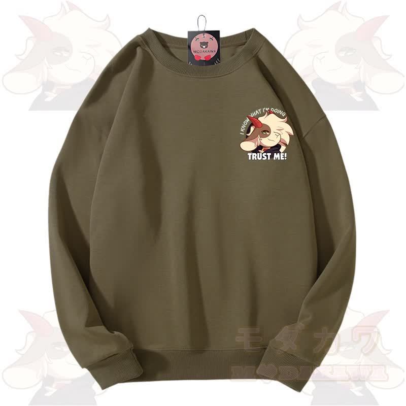 MODAKAWA X zarckets TRUST ME Fuchs-Grafik Unisex-Sweatshirt - Armeegrün - 3XL - image 9