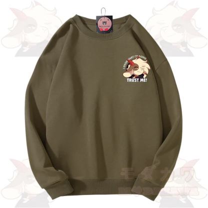 MODAKAWA X zarckets TRUST ME Fuchs-Grafik Unisex-Sweatshirt - Armeegrün - 3XL - image 9