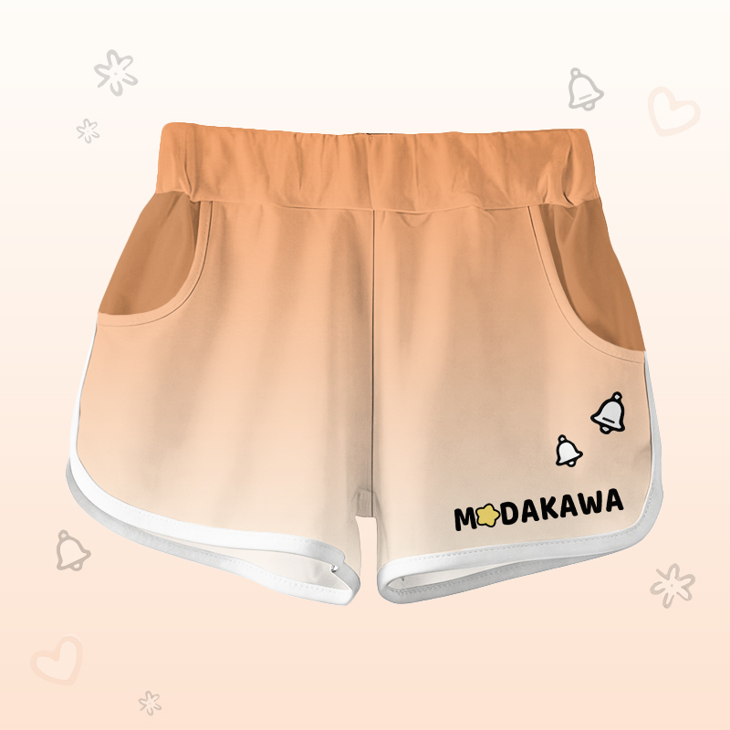 Modakawa-Outfit mit Farbverlauf und neunschwänzigem Fuchs-Motiv - Orange & White Shorts - 5XL - image 5