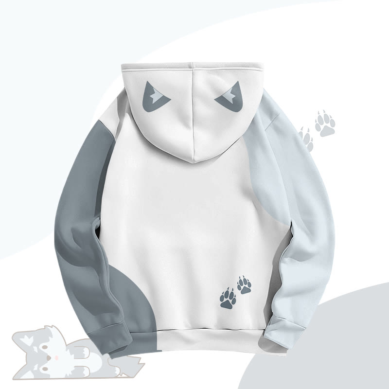 MODAKAWA Farben Block Wolf Lying Flat Graphic All Over Print Pullover Hoodie - image 3