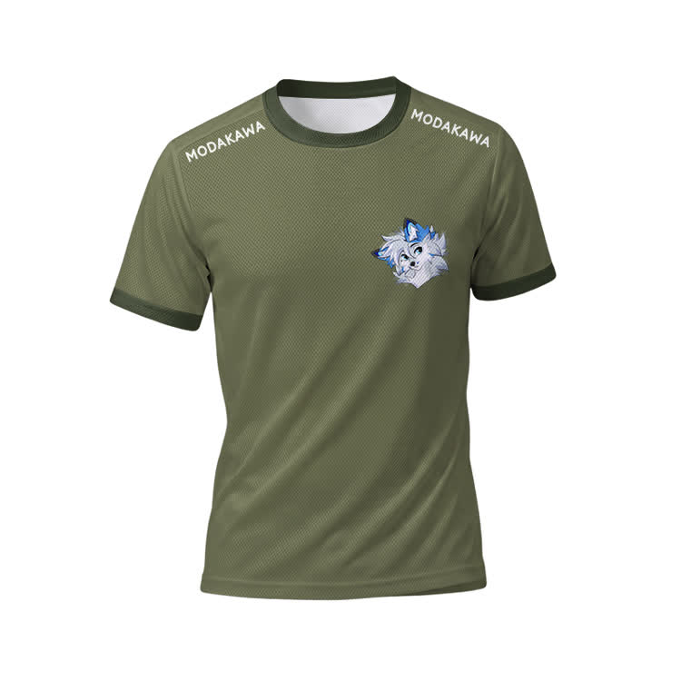 MODAKAWA X Space White Barker Graphic Herren-Sport-T-Shirt mit Kordelzug und passender Shorts - Green Top - 5XL - image 2