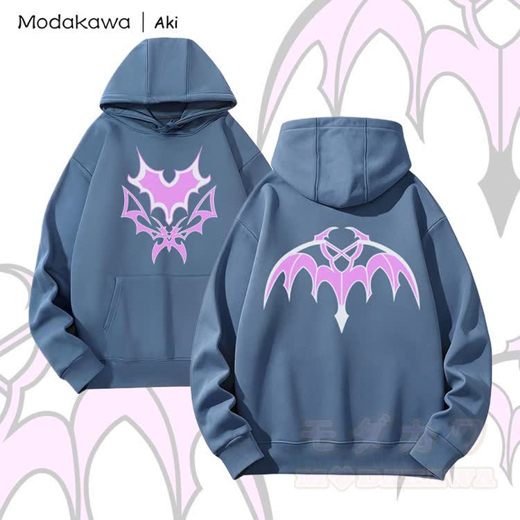 MODAKAWA X Aki Bat Wing Graphic Heavyweight Hoodie - Blau - 2XL - image 5