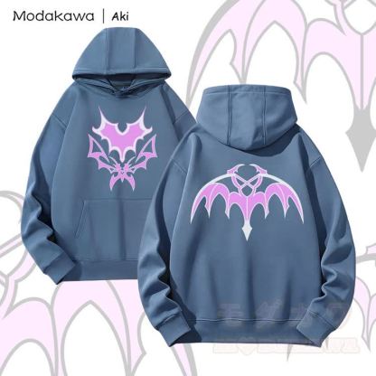MODAKAWA X Aki Bat Wing Graphic Heavyweight Hoodie - Blau - 2XL - image 5