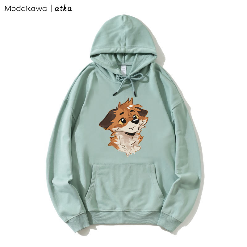 Kapuzenpullover mit Fuchs-Grafik - Green - 5XL - image 3