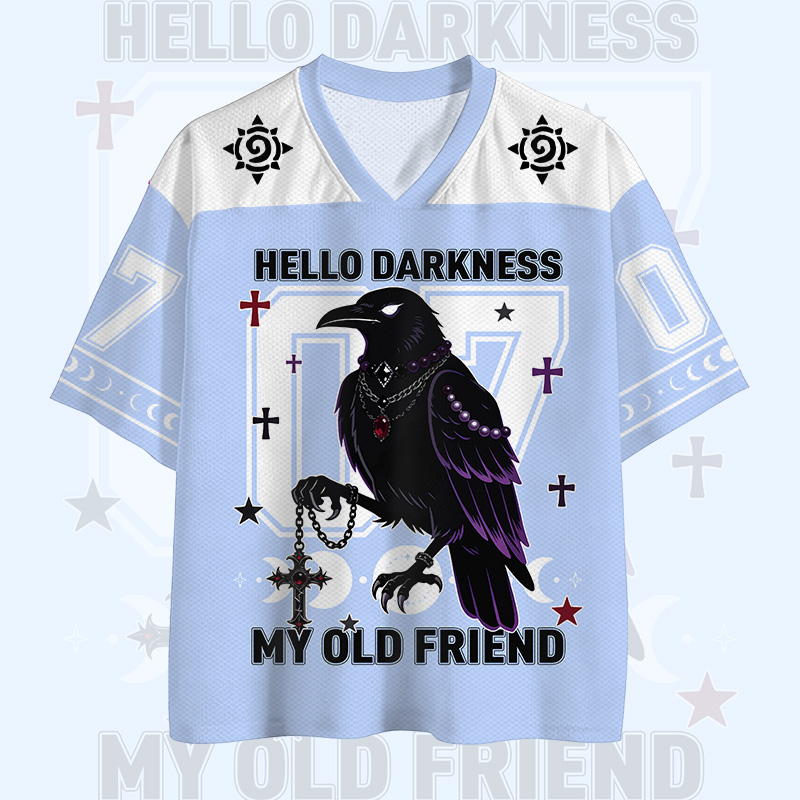 Hallo Dunkelheit, mein alter Freund, Raven Number Graphic Vintage Mesh Jersey T-Shirt - image 2