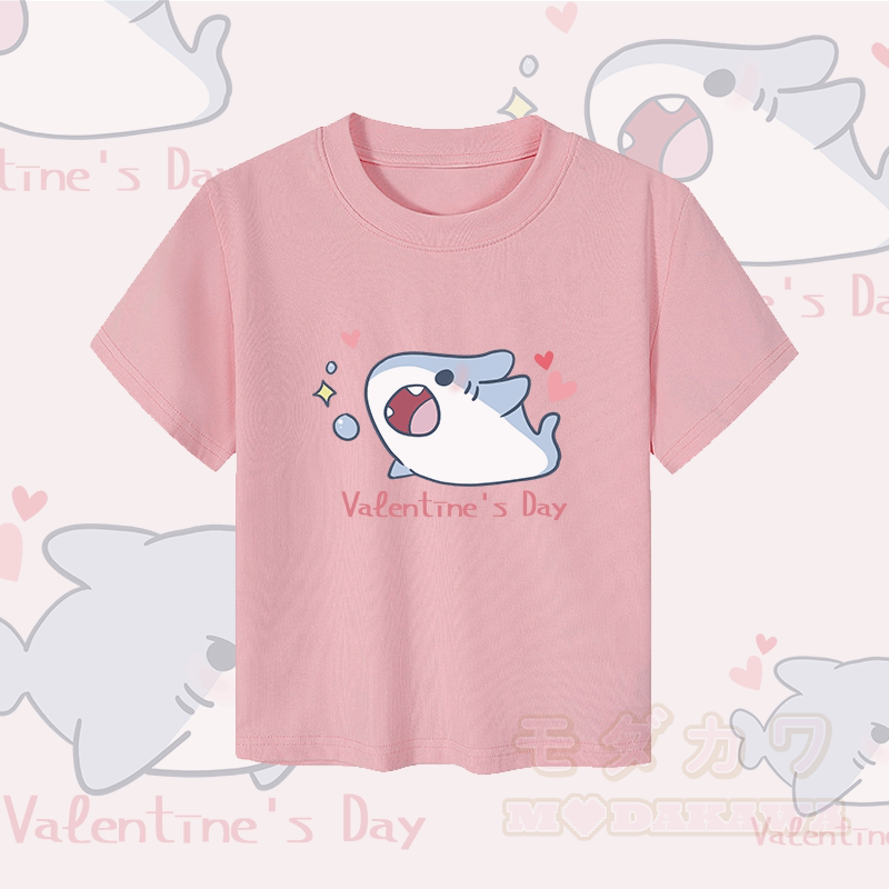 MODAKAWA Fröhlicher Hai Grafik Paar Top - Crop-Top - Rosa - 5XL - image 6