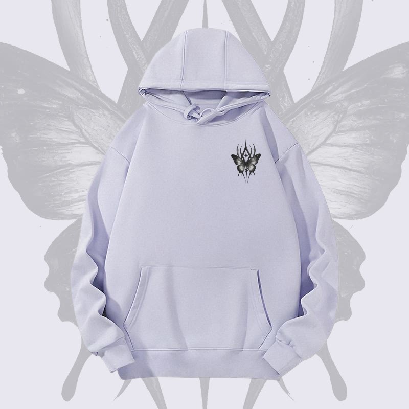 MODAKAWA Gothic Butterfly Graphic Heavyweight Hoodie - Purple - 2XL - image 6