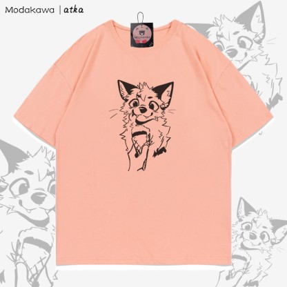 MODAKAWA X atka Fuchs isst Eiscreme Grafik-T-Shirt - Peach - 5XL - image 4