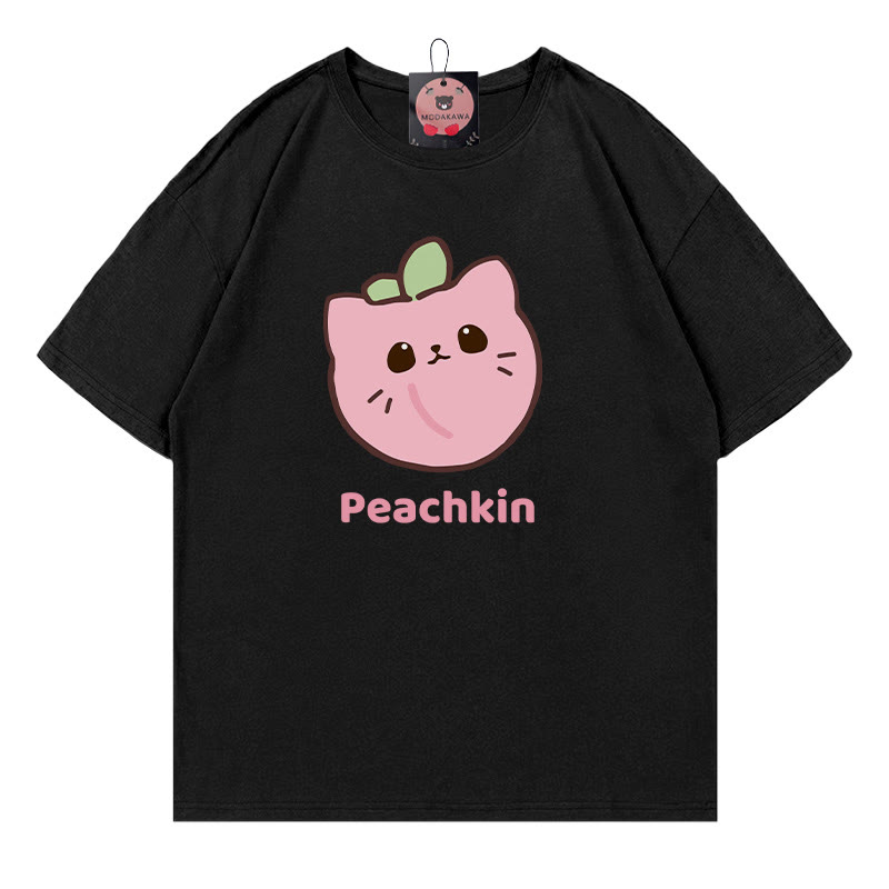 PEACHKIN Pfirsichkätzchen-Print Modakawa T-Shirt - Black - 5XL - image 5