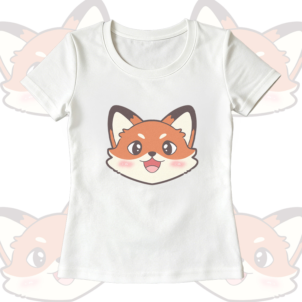 Fox Graphic U-Neck T-Shirt, weite Hose, Modakawa passendes Outfit - White T-shirt - XL - image 3