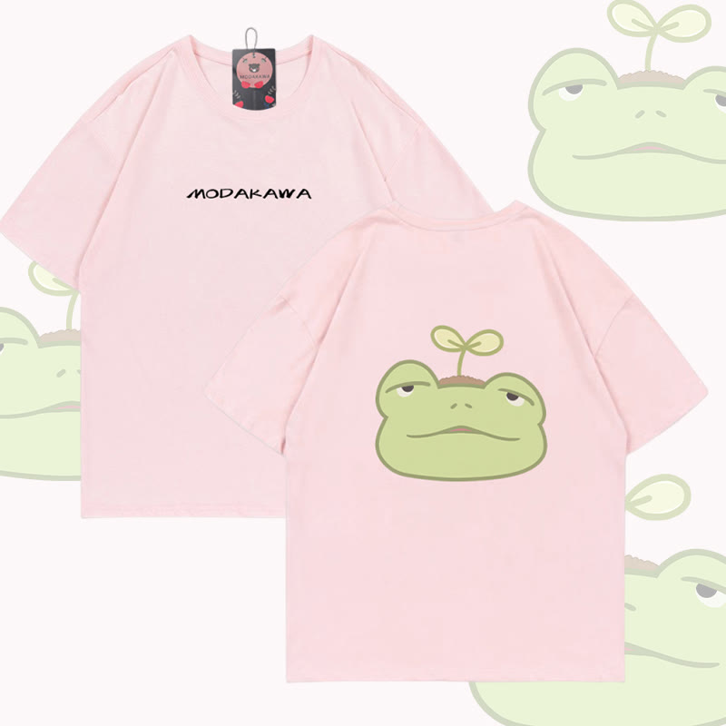 Sprout Frog Graphic Modakawa Baumwoll-T-Shirt - Pink - 5XL - image 2