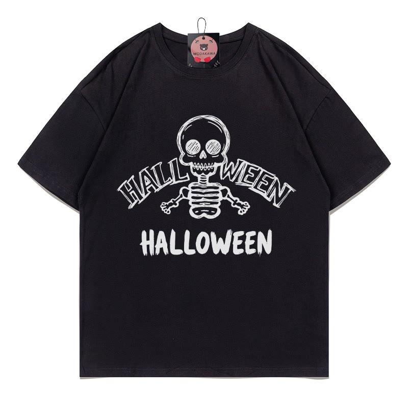 Halloween-T-Shirt mit Totenkopf-Print - Black - 5XL - image 3