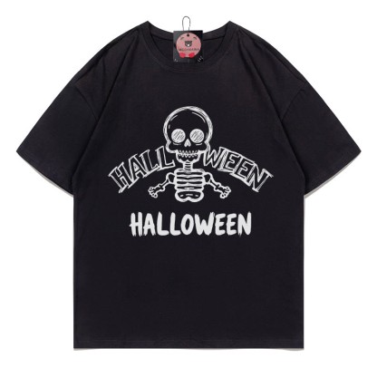 Halloween-T-Shirt mit Totenkopf-Print - Black - 5XL - image 3
