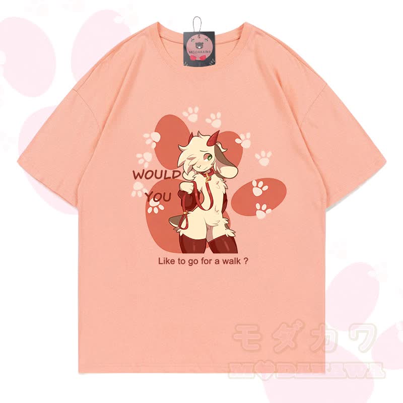 MODAKAWA X zarckets Goat Graphic 100% Baumwoll-T-Shirt - Pfirsich - 5XL - image 11