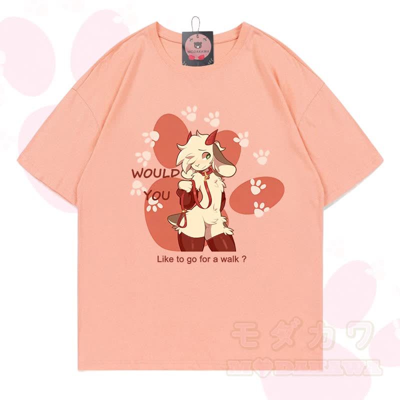 MODAKAWA X zarckets Goat Graphic 100% Baumwoll-T-Shirt - Pfirsich - 5XL - image 11