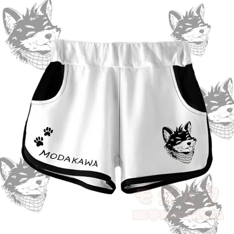 MODAKAWA Gradient Tongue-Out Koda Graphic Shorts - Weiß - 5XL - image 6