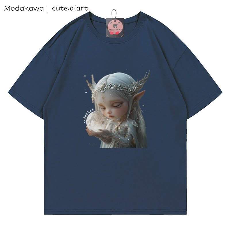 Fairy Girl Grafik-T-Shirt - Purplish Blue - 5XL - image 3