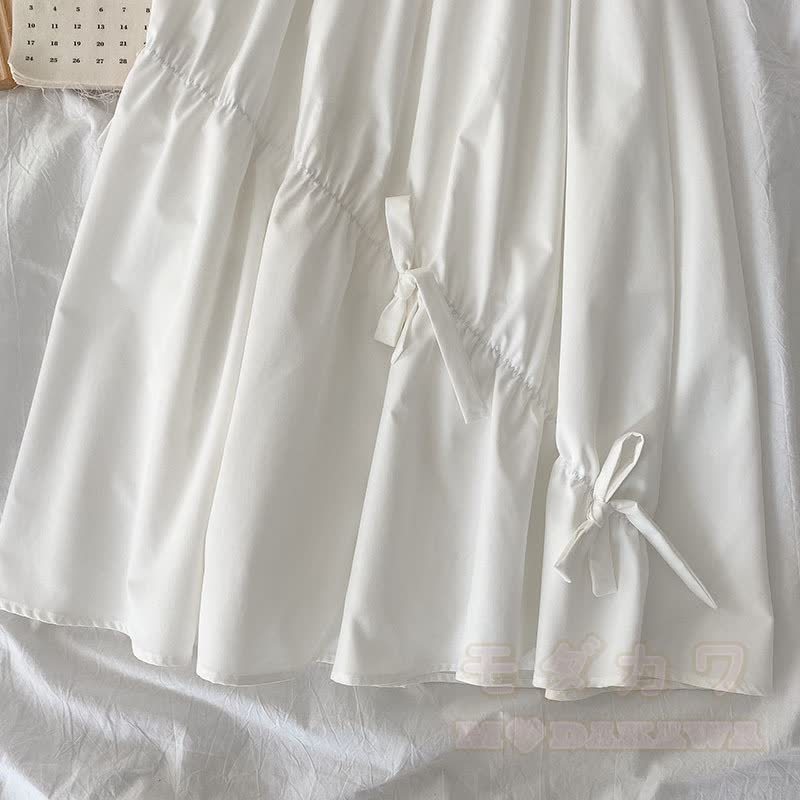Unregelmäßiges Oberteil mit Schleife, passender Rock, Outfit - image 8