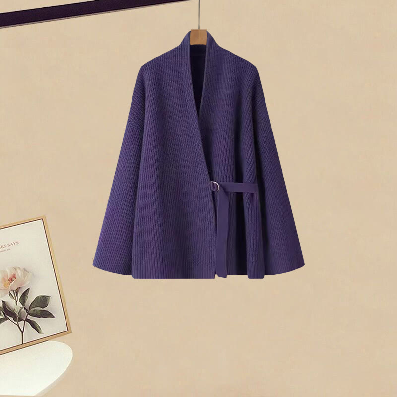 Strickcardigan-Kleid passendes Outfit - Purple Cardigan - XL - image 4