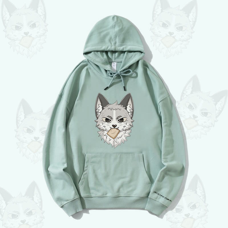 MODAKAWA Silver Fox Graphic Streetwear Pullover Hoodie - Green - 5XL - image 2