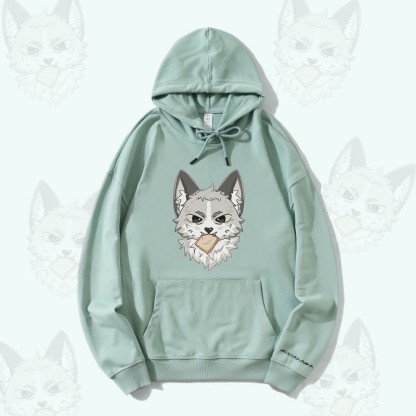 MODAKAWA Silver Fox Graphic Streetwear Pullover Hoodie - Green - 5XL - image 2