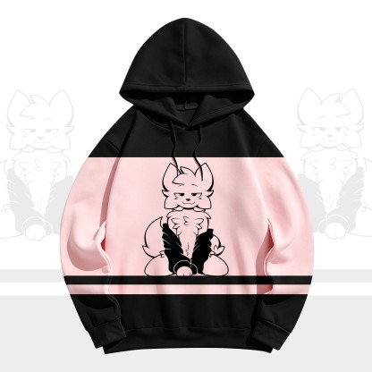 MODAKAWA X zarckets Chic Anime Fox Graphic Hoodie Sweatshirt - Rosa - 5XL - image 3