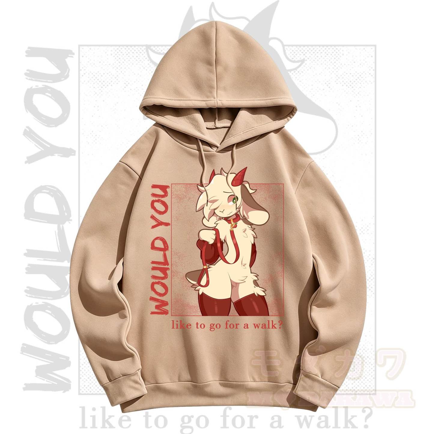 MODAKAWA Anime-Ziegen-Grafik Langarm-Hoodie mit Minirock Zweiteiler-Set - Braunes Oberteil - 5XL - image 8