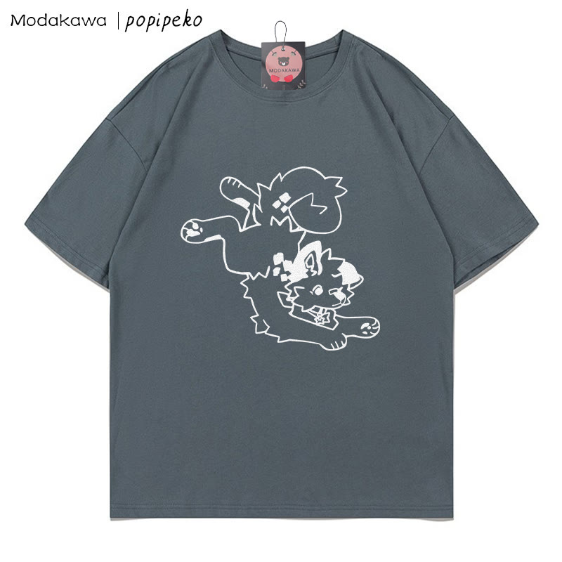 MODAKAWA X popipeko Welpenprint T-Shirt - Grey - 5XL - image 5