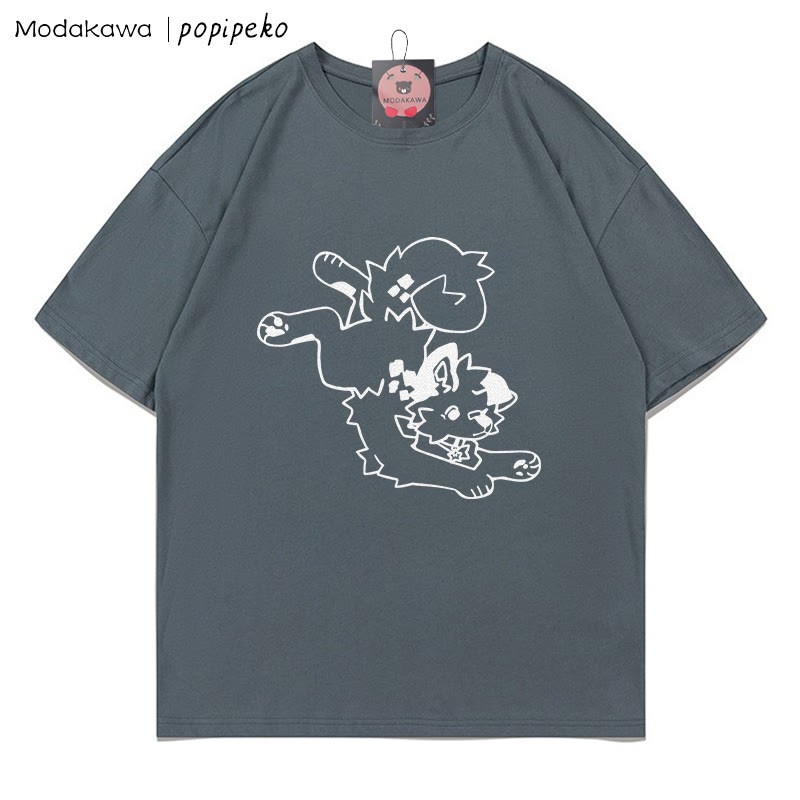 MODAKAWA X popipeko Welpenprint T-Shirt - Grey - 5XL - image 5