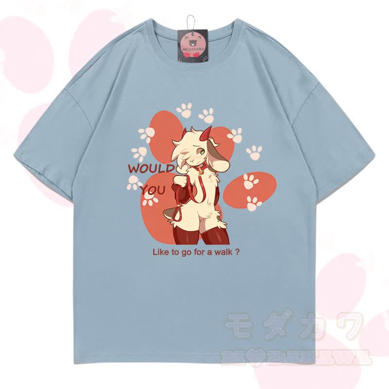 MODAKAWA X zarckets Goat Graphic 100% Baumwoll-T-Shirt - Hellgraublau - 5XL - image 12