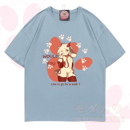 MODAKAWA X zarckets Goat Graphic 100% Baumwoll-T-Shirt - Hellgraublau - 5XL - image 12