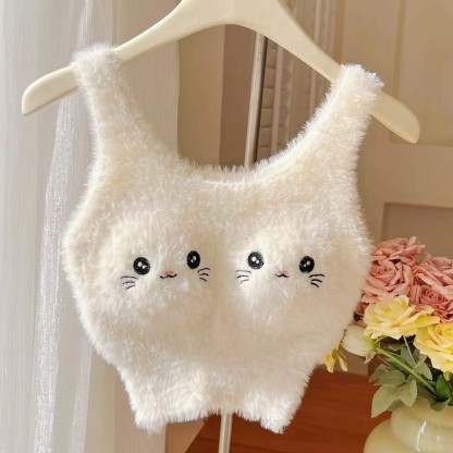 Niedliches, fleecegefüttertes, wattiertes Thermotop - Katze - One Size - image 5