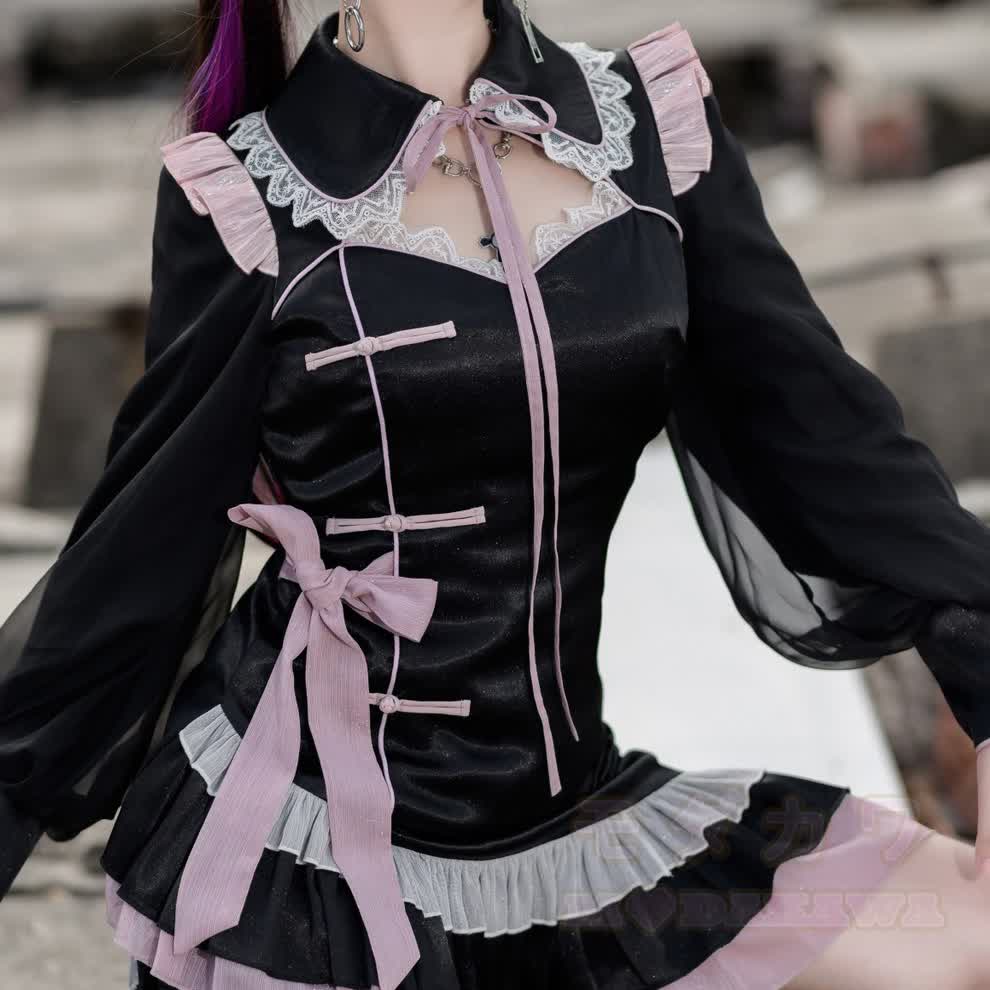 Gothic Cheongsam Rüschenkleid aus Spitze - image 5