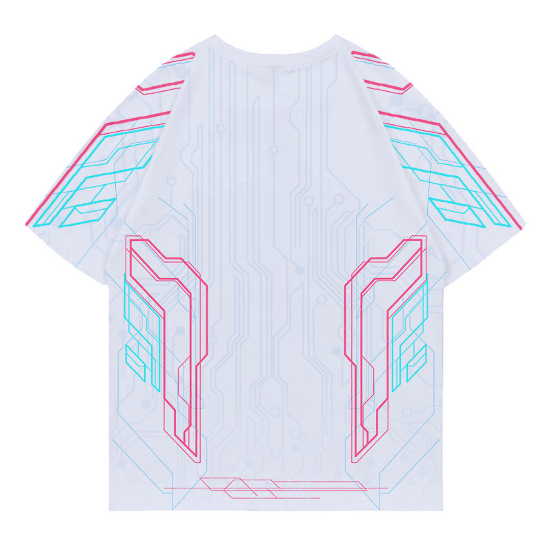 Modakawa-T-Shirt mit Cyberpunk-Herz-Print
