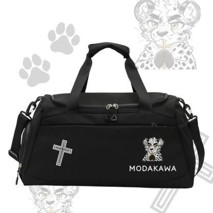 Modakawa Sporttasche mit großem Fassungsvermögen und Leopardenmotiv, die ein Kreuz hält - Black - 55*28*26 cm - image 6