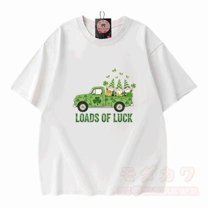 VIEL GLÜCK St. Pakrit's Day Autografik Modakawa Vintage gewaschenes T-Shirt aus 100% Baumwolle - Weiß - 5XL - image 3