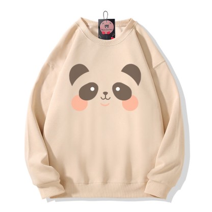 Sweatshirt mit Bärenmuster und Rundhalsausschnitt - Apricot - 5XL - image 5