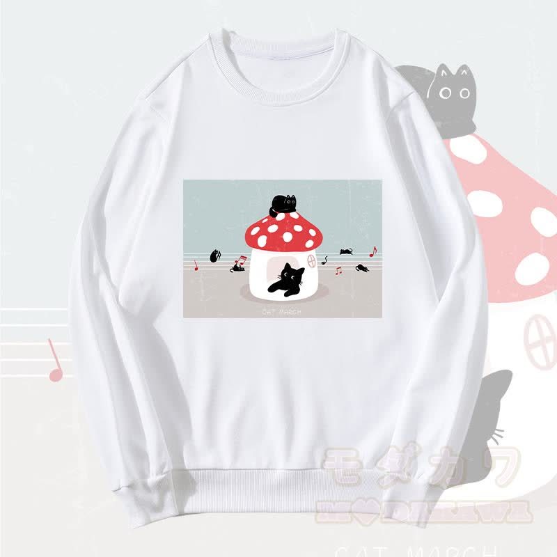 MODAKAWA Unisex-Sweatshirt mit Katzenmotiv - Weiß - 5XL - image 3