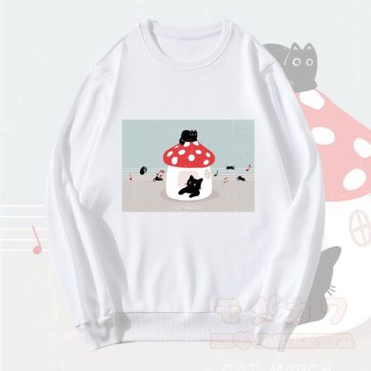 MODAKAWA Unisex-Sweatshirt mit Katzenmotiv - Weiß - 5XL - image 3
