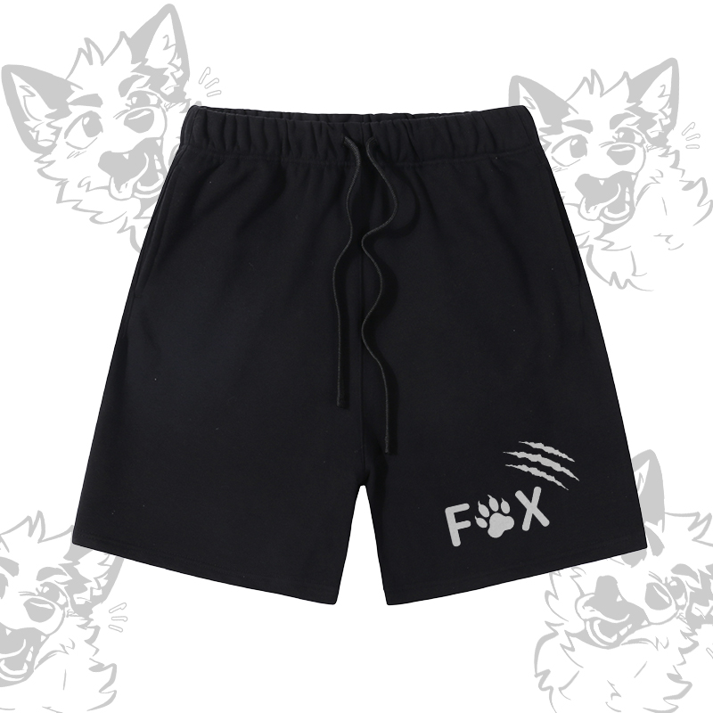 MODAKAWA X atka Fox Graphic Farben Block Pocket T-Shirt Shorts passendes Outfit - Black Shorts - XL - image 7