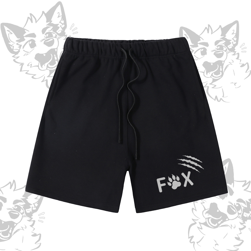 MODAKAWA X atka Fox Graphic Farben Block Pocket T-Shirt Shorts passendes Outfit - Black Shorts - XL - image 7